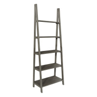 OSP Home Furnishings HSB21-WGR Hillsboro Ladder Bookcase in Grey Washed Finish